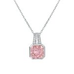925 Silver Cubic Zirconia Pink Necklace P0046F