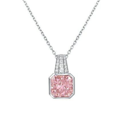 925 Silver Cubic Zirconia Pink Necklace P0046F