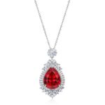 925 Silver Red Ruby Necklace - P0168R