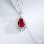 925 Silver Red Ruby Necklace - P0168R - Image 2
