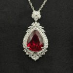 925 Silver Red Ruby Necklace - P0168R - Image 5