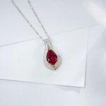 925 Silver Cultured Ruby Necklace P0622R - Image 3