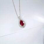 925 Silver Cultured Ruby Necklace P0622R - Image 4