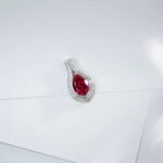925 Silver Cultured Ruby Necklace P0622R - Image 5