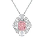 925 Silver Cubic Zirconia Pink Necklace P0626F