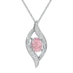925 Silver Cubic Zirconia Pink Necklace P0627F
