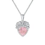 925 Silver Cubic Zirconia Pink Necklace P0628F