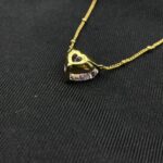 925 Silver Cubic Zirconia Pink Heart K Yellow Necklace P0676F - Image 6