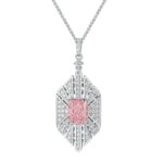 925 Silver Cubic Zirconia Pink Necklace P0684F