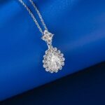 925 Silver Cubic Zirconia G Color Necklace P0697 - Image 3