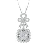 925 Silver Cubic Zirconia G Color Necklace P0699G