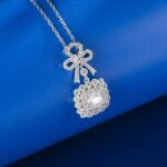 925 Silver Cubic Zirconia G Color Necklace P0699G - Image 2