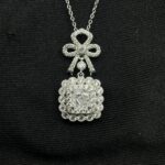 925 Silver Cubic Zirconia G Color Necklace P0699G - Image 3