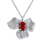 925 Silver Cultured Ruby Necklace P0757R