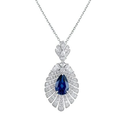 925 Silver Lab-Created Blue Sapphire Necklace - Model P0830B