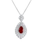 925 Silver Cultured Ruby Necklace P0830R