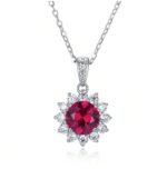 925 Silver Cultured Ruby Necklace ZHF-P00117R