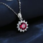 925 Silver Cultured Ruby Necklace ZHF-P00117R - Image 3