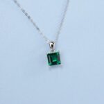 925 Cultured Emerald Necklace - ZHFP0101L - Image 2