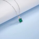 925 Cultured Emerald Necklace - ZHFP0101L - Image 4