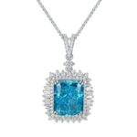 925 Silver Cubic Zirconia Blue Necklace ZHFP0445B