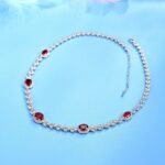 925 Silver Cultured Ruby Necklace ZHF-P0854R - Image 2