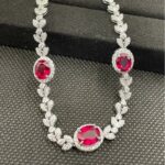 925 Silver Cultured Ruby Necklace ZHF-P0854R - Image 3