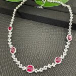 925 Silver Cultured Ruby Necklace ZHF-P0854R - Image 4