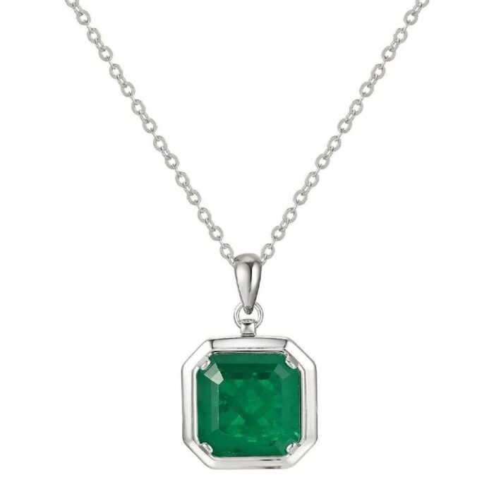 925 Silver Glass Necklace - ZHF-P1121 - Image 1