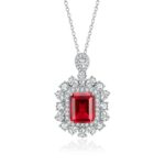 925 Silver Cultured Ruby Necklace ZHF-P1255R