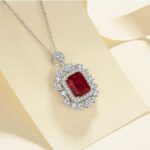 925 Silver Cultured Ruby Necklace ZHF-P1255R - Image 2