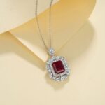 925 Silver Cultured Ruby Necklace ZHF-P1255R - Image 3