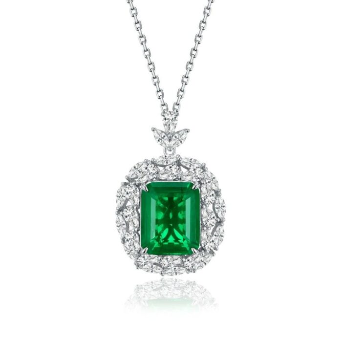 925 Silver Glass Necklace - ZHF-P1314 - Image 1
