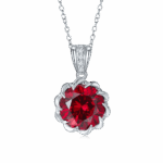 925 Silver Red Ruby Necklace - ZHF-P1447R