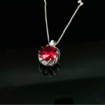 925 Silver Red Ruby Necklace - ZHF-P1447R - Image 4