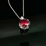 925 Silver Red Ruby Necklace - ZHF-P1447R - Image 5