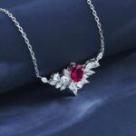925 Silver Lab-Created Ruby Necklace - Model ZHF-P1474R - Image 2
