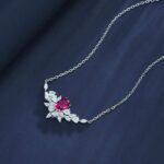 925 Silver Lab-Created Ruby Necklace - Model ZHF-P1474R - Image 3