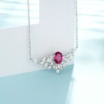 925 Silver Lab-Created Ruby Necklace - Model ZHF-P1474R - Image 4