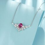 925 Silver Lab-Created Ruby Necklace - Model ZHF-P1474R - Image 5