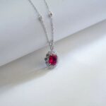 925 Silver Lab-Created Ruby Necklace - Model ZHF-P1581R - Image 3