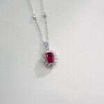 925 Silver Lab-Created Ruby Necklace - Model ZHF-P1581R - Image 4
