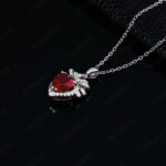 925 Silver Cultured Ruby Necklace ZHF-P1713R - Image 3