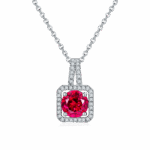 925 Silver Lab-Created Ruby Necklace - Model ZHF-P1730R