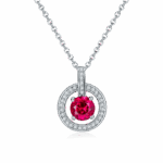 925 Silver Cultured Ruby Necklace ZHF-P1750R