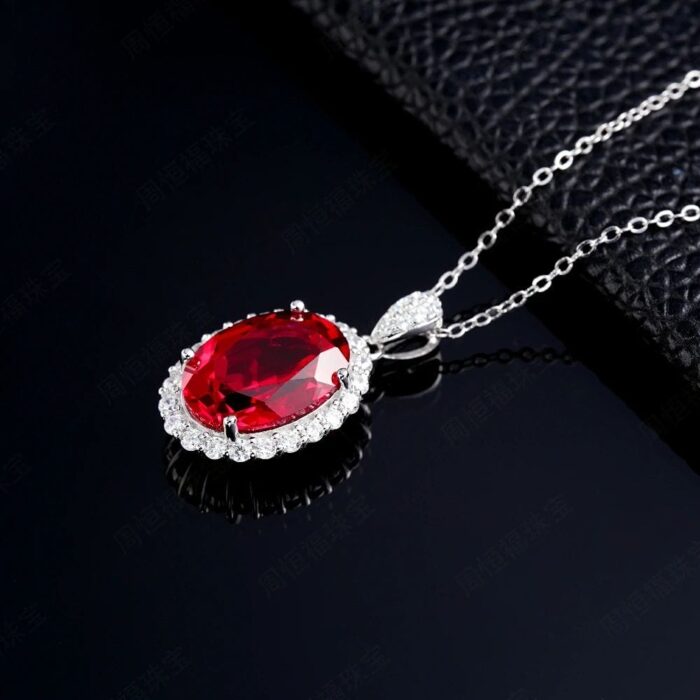 925 Silver Cultured Ruby Necklace ZHF-P1798R - Image 3