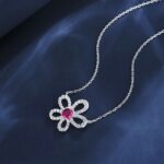 925 Silver Lab-Created Ruby Necklace - Model ZHF-P3166-2 - Image 3