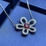 925 Silver Lab-Created Ruby Necklace - Model ZHF-P3166-2 - Image 5