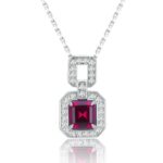 925 Silver Cultured Ruby Necklace ZHF-P5002R