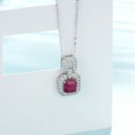 925 Silver Cultured Ruby Necklace ZHF-P5002R - Image 2